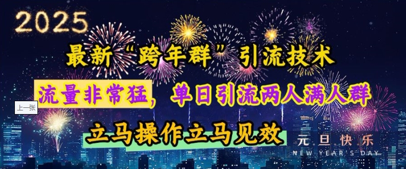 最新“跨年群”引流，流量非常猛，单日引流两人满人群，立马操作立马见效【揭秘】-学长代码-毕业设计源码网