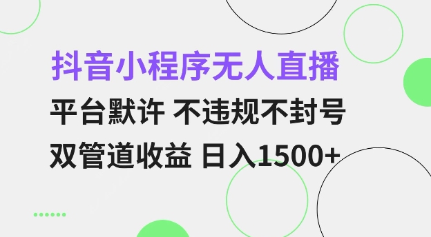 抖音小程序无人直播 平台默许 不违规不封号 双管道收益 日入多张 小白也能轻松操作【仅揭秘】-学长代码-毕业设计源码网